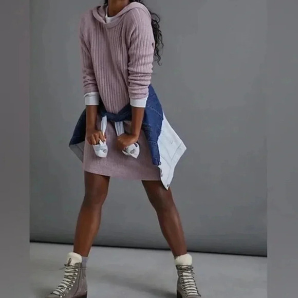 ANTHROPOLOGIE Saturday Sunday Hooded Sweater Dress. Small - Picture 1 of 7